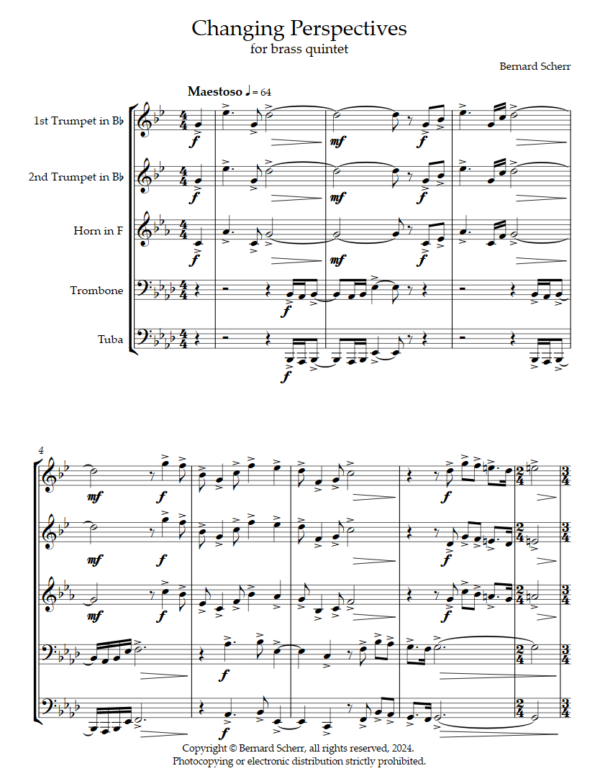 Changing Perspectives for brass quintet